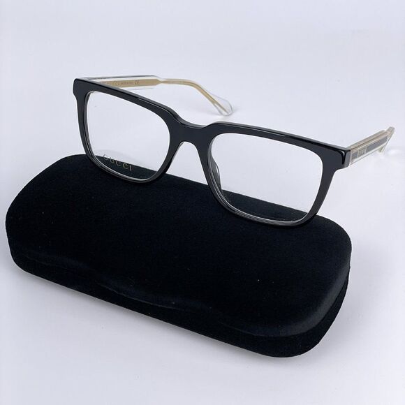 NEW Gucci GG0560O 005 Gold Black Crystal Square Women Eyeglasses